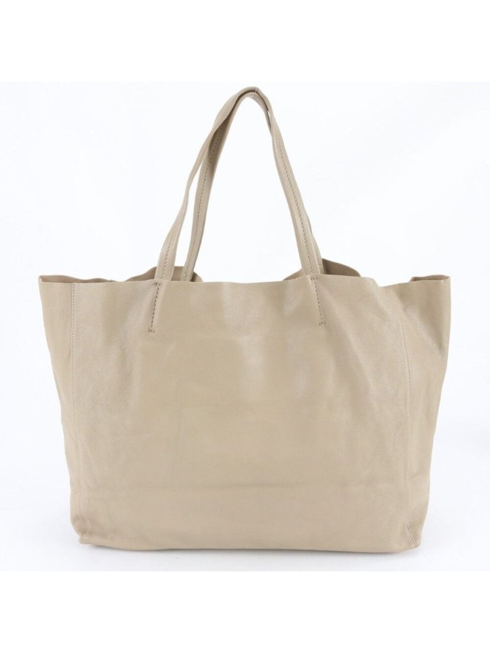 Celine Horizontal Cabas Leather Tote Shoulder Hand Beige - Picture 3 of 11